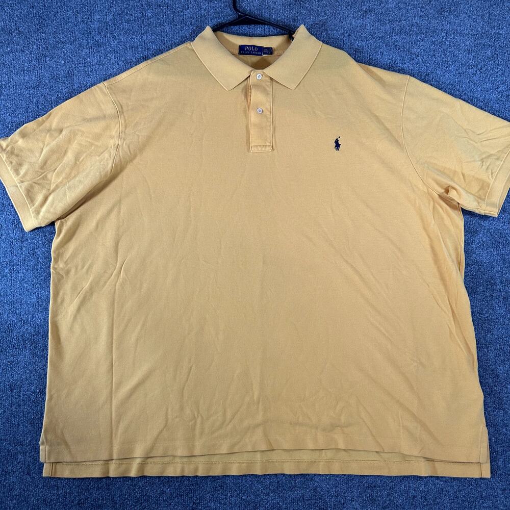 Polo Ralph Lauren Polo Shirt Mens 4XB Yellow Cotton Big Tall Classic Pony